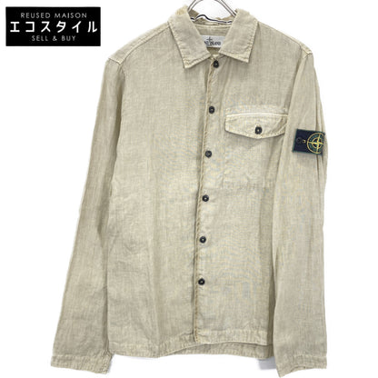 STONE ISLAND ストーンアイランド 561510501 ﾍﾞｰｼﾞｭ ﾘﾈﾝ ﾛﾝｸﾞｽﾘｰﾌﾞｼｬﾂ トップス S