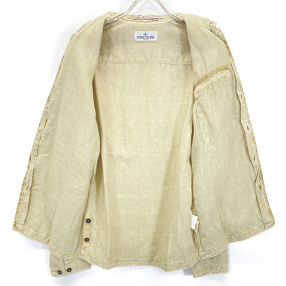 STONE ISLAND ストーンアイランド 561510501 ﾍﾞｰｼﾞｭ ﾘﾈﾝ ﾛﾝｸﾞｽﾘｰﾌﾞｼｬﾂ トップス S