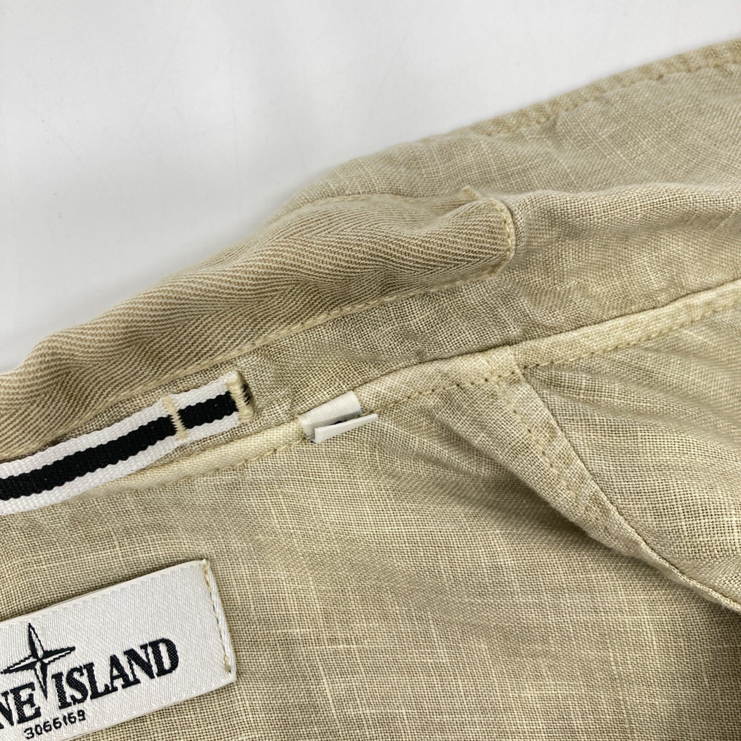 STONE ISLAND ストーンアイランド 561510501 ﾍﾞｰｼﾞｭ ﾘﾈﾝ ﾛﾝｸﾞｽﾘｰﾌﾞｼｬﾂ トップス S
