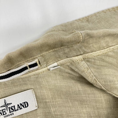 STONE ISLAND ストーンアイランド 561510501 ﾍﾞｰｼﾞｭ ﾘﾈﾝ ﾛﾝｸﾞｽﾘｰﾌﾞｼｬﾂ トップス S