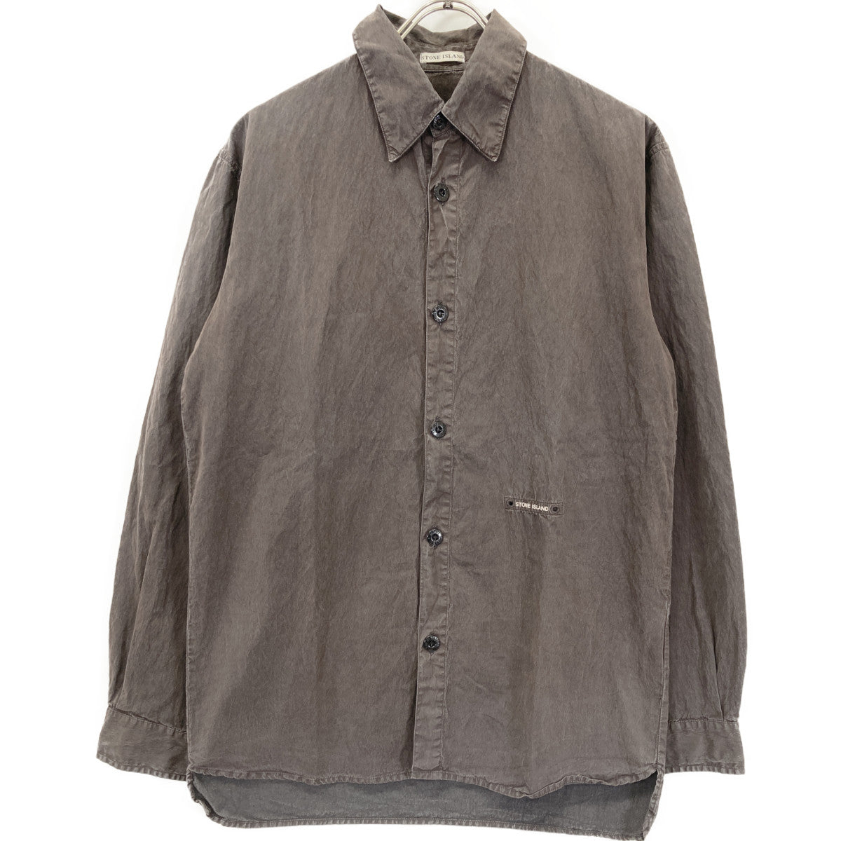 STONE ISLAND ストーンアイランド 31151514 ﾌﾞﾗｳﾝ ｵｰﾊﾞｰﾀﾞｲ ﾀｲﾌﾟﾗｲﾀｰｺｯﾄﾝｼｬﾂ トップス S