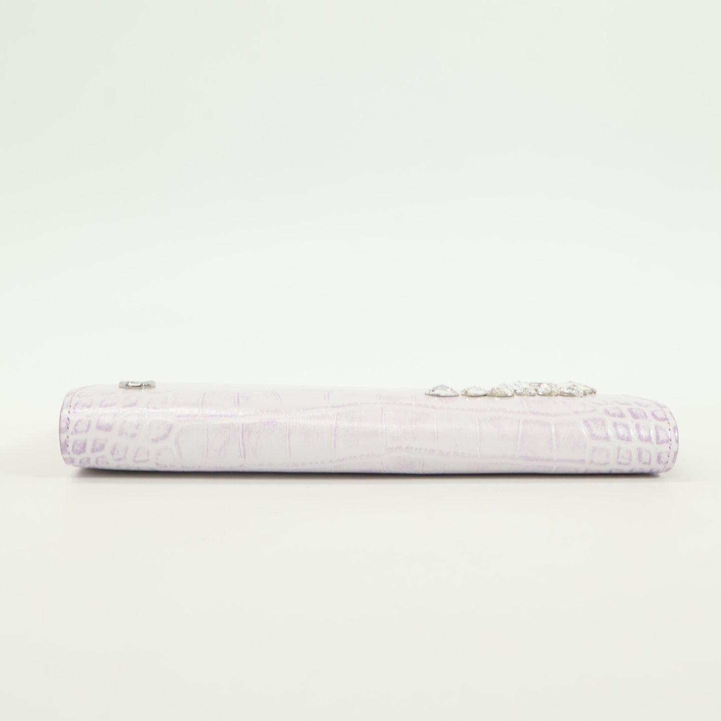 A.D.M.J. Accessoires De Mademoiselle ADMJ 【美品】牛革クロコダイル型押し クリスタル がま口 ロングウォレット 長財布（小銭入れあり）