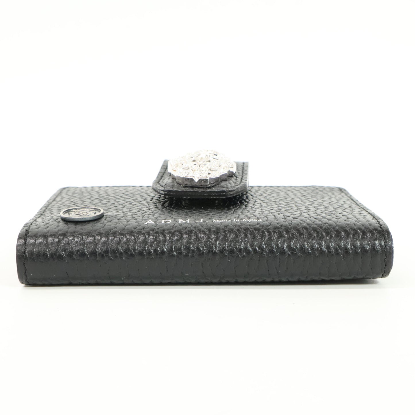 A.D.M.J. Accessoires De Mademoiselle ADMJ 【美品】牛革シュリンク型押し アールデコ がま口 スモールウォレット 二つ折り財布（小銭入れあり）