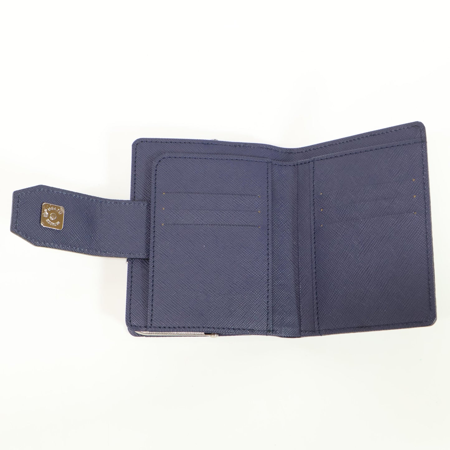 A.D.M.J. Accessoires De Mademoiselle ADMJ 【美品】牛革シュリンク型押し アールデコ がま口 スモールウォレット 二つ折り財布（小銭入れあり）