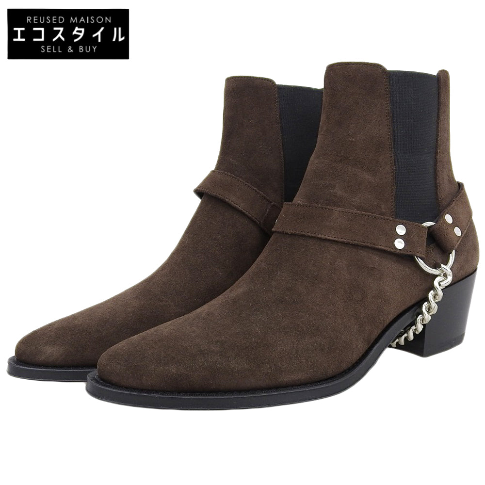 CELINE セリーヌ 未使用 スエード カマルグバイカーチェルシーブーツ シューズ メンズ ダークブラウン 40 シューズ 40