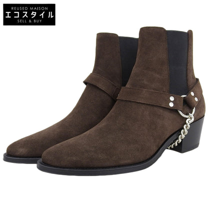 CELINE セリーヌ 未使用 スエード カマルグバイカーチェルシーブーツ シューズ メンズ ダークブラウン 40 シューズ 40