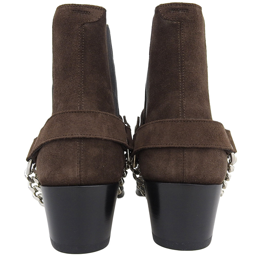 CELINE セリーヌ 未使用 スエード カマルグバイカーチェルシーブーツ シューズ メンズ ダークブラウン 40 シューズ 40