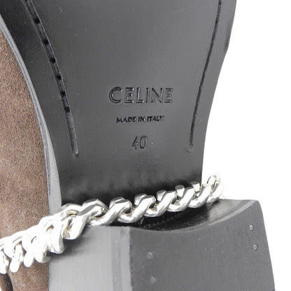 CELINE セリーヌ 未使用 スエード カマルグバイカーチェルシーブーツ シューズ メンズ ダークブラウン 40 シューズ 40