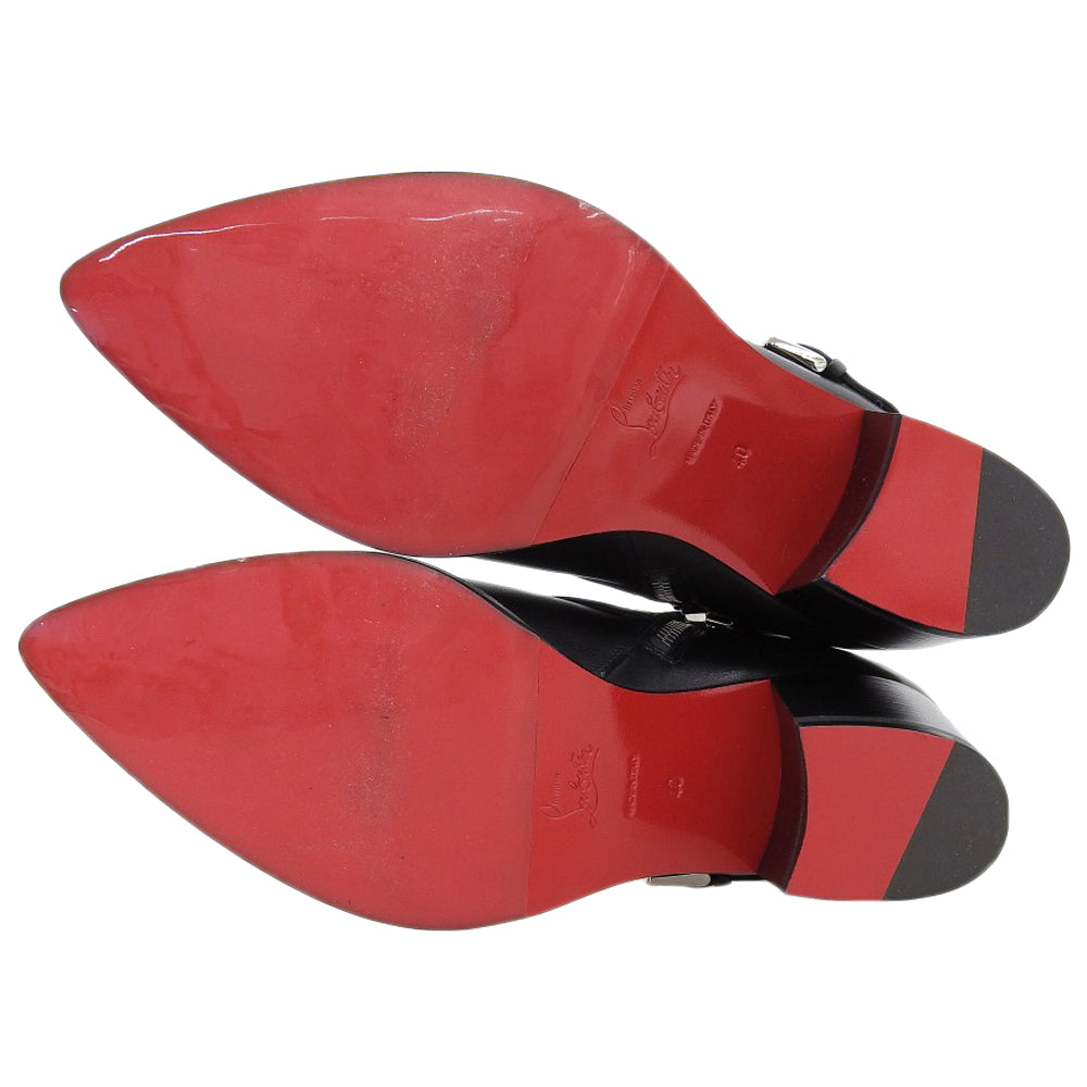 Christian Louboutin クリスチャンルブタン 新品同様 トリプルモンク ストラップ レザー ショート ブーツ シューズ メンズ ブラック 40 シューズ 40