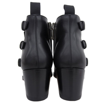 Christian Louboutin クリスチャンルブタン 新品同様 トリプルモンク ストラップ レザー ショート ブーツ シューズ メンズ ブラック 40 シューズ 40