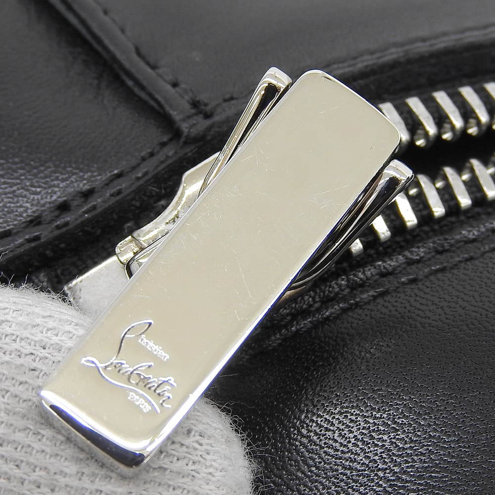 Christian Louboutin クリスチャンルブタン 新品同様 トリプルモンク ストラップ レザー ショート ブーツ シューズ メンズ ブラック 40 シューズ 40