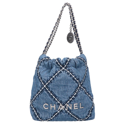 CHANEL シャネル 新品同様 AS3980 ウォッシュドデニム SV金具 シャネル22 2way ミニ チェーンショルダー ハンドバッグ