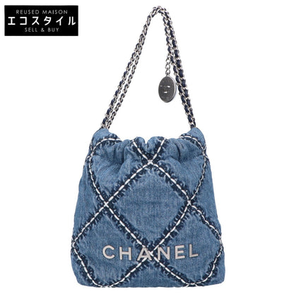 CHANEL シャネル 新品同様 AS3980 ウォッシュドデニム SV金具 シャネル22 2way ミニ チェーンショルダー ハンドバッグ