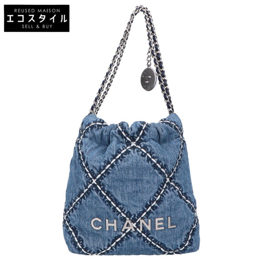 CHANEL シャネル 新品同様 AS3980 ウォッシュドデニム SV金具 シャネル22 2way ミニ チェーンショルダー ハンドバッグ