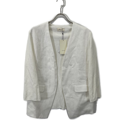 DES PRES デプレ 25SS 22-07-51-07209 ﾎﾜｲﾄ ﾘﾈﾝ100 ﾌｧﾌﾞﾘｯｸｺﾝﾋﾞ Vｶﾗｰｼﾞｬｹｯﾄ ジャケット F