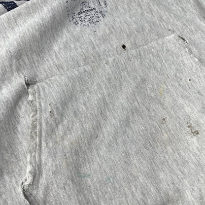 Champion チャンピオン 90's 刺繍ﾀｸﾞ ｸﾞﾚｰ U.S.NAVY ﾘﾊﾞｰｽｳｨｰﾌﾞﾊﾟｰｶｰ トップス XL