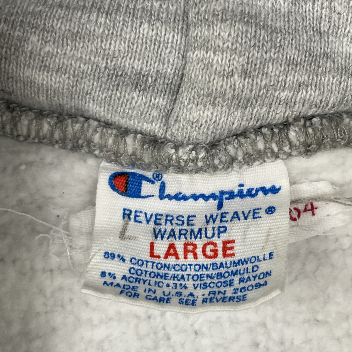 Champion チャンピオン 80's ﾄﾘｺﾀｸﾞ ｸﾞﾚｰ DELBARTON ﾘﾊﾞｰｽｳｨｰﾌﾞﾊﾟｰｶｰ トップス Ｌ