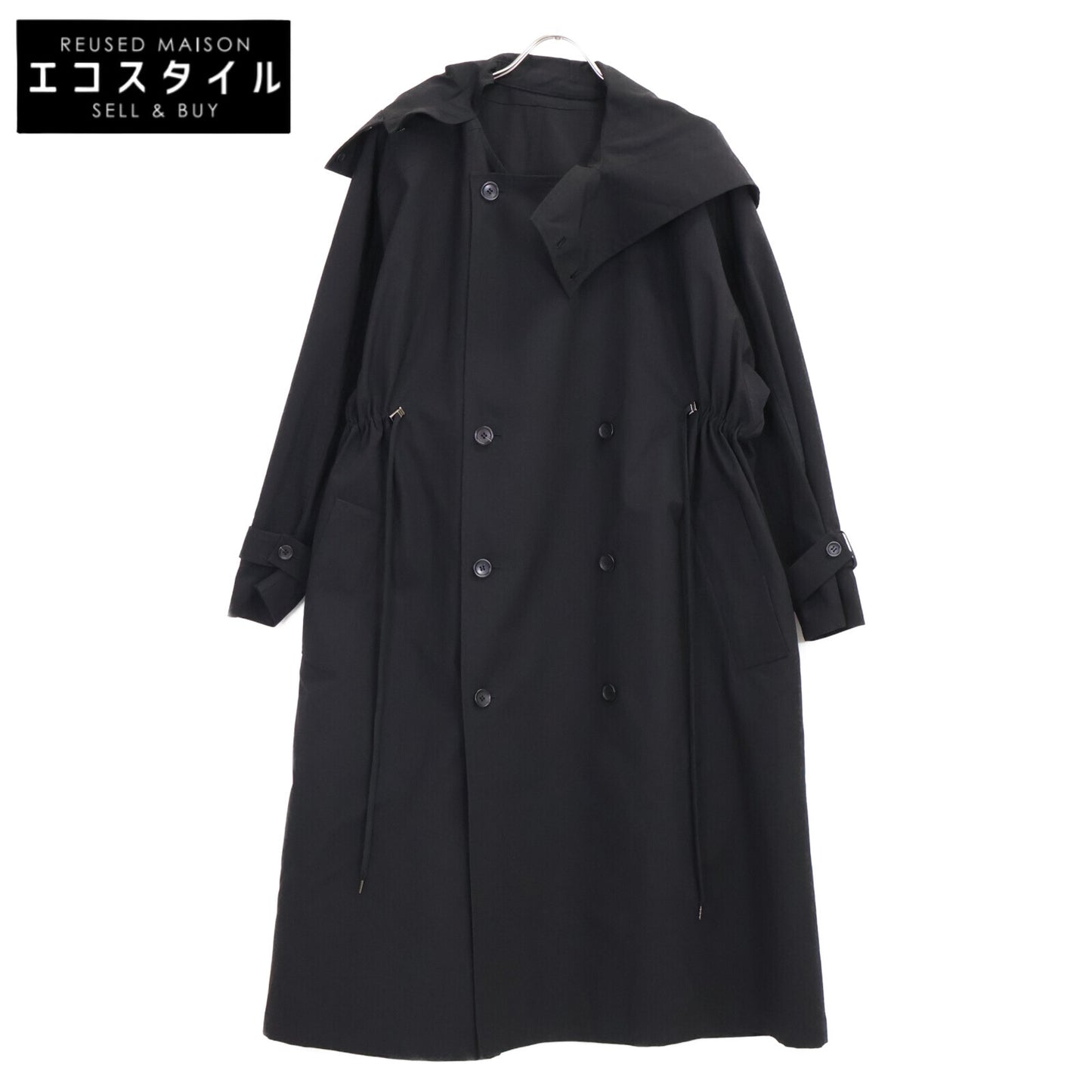 VACHEMENT ヴァシュモン VJ04001 ﾌﾞﾗｯｸ ﾘｻｲｸﾙｼｪﾙﾀﾌﾀﾄﾚﾝﾁｺｰﾄ コート O