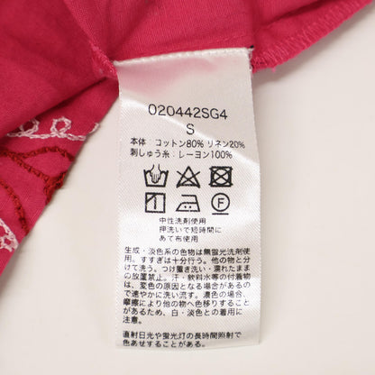 SARA MALLIKA サラ マリカ ﾋﾟﾝｸ Cotton Linen Diamond Aari Embroidery Dress ワンピース Ｓ