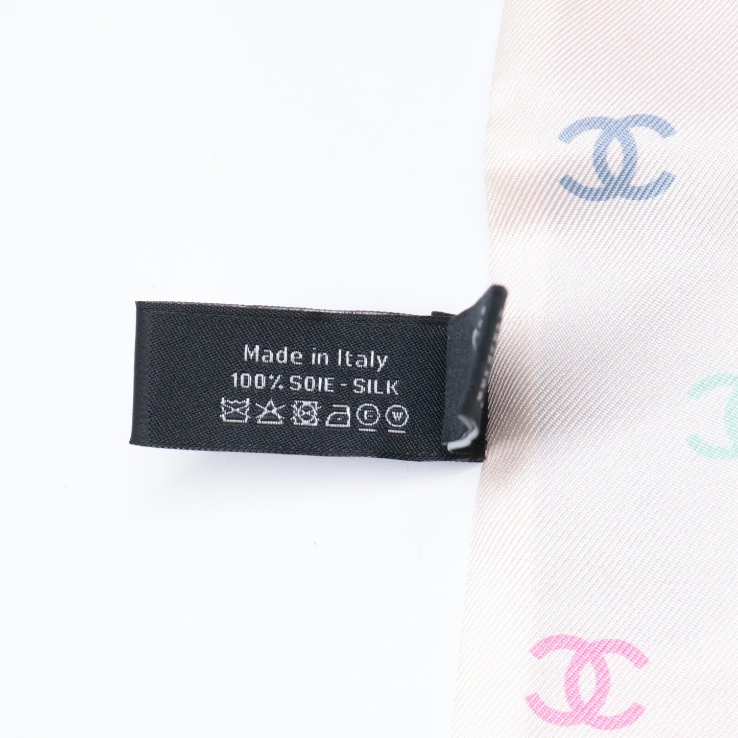 CHANEL シャネル 【新品同様】24C 24年クルーズコレクション ココマーク チケットデザイン シルク ヘアバンド スカーフ