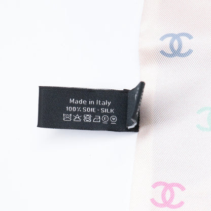 CHANEL シャネル 【新品同様】24C 24年クルーズコレクション ココマーク チケットデザイン シルク ヘアバンド スカーフ