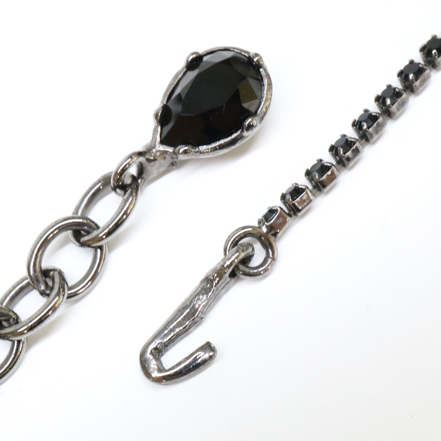 Christian Dior クリスチャンディオール Dモチーフ ティアドロップトップ ラインストーン チェーン ネックレス