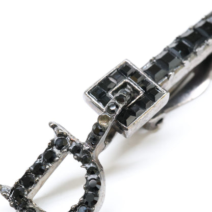 Christian Dior クリスチャンディオール ラインストーン CDモチーフ ティアドロップ イヤリング