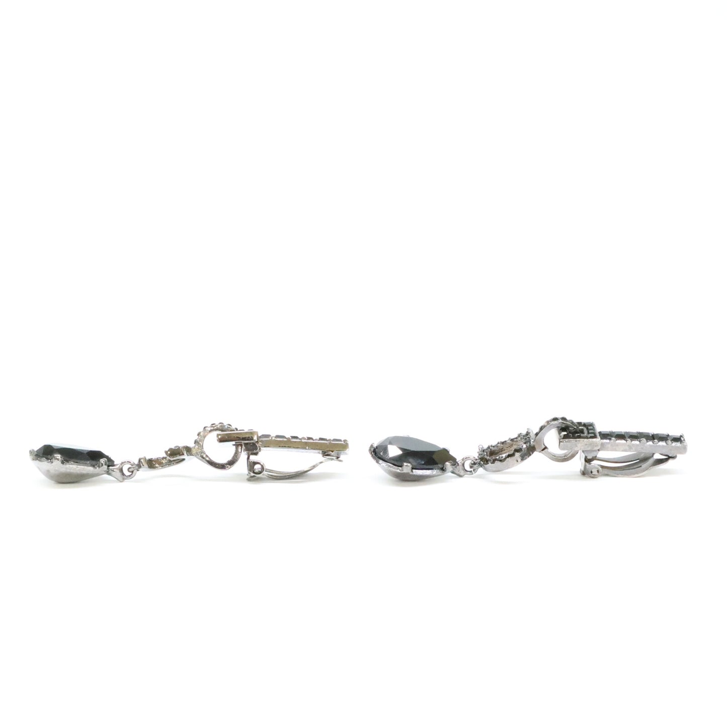 Christian Dior クリスチャンディオール ラインストーン CDモチーフ ティアドロップ イヤリング