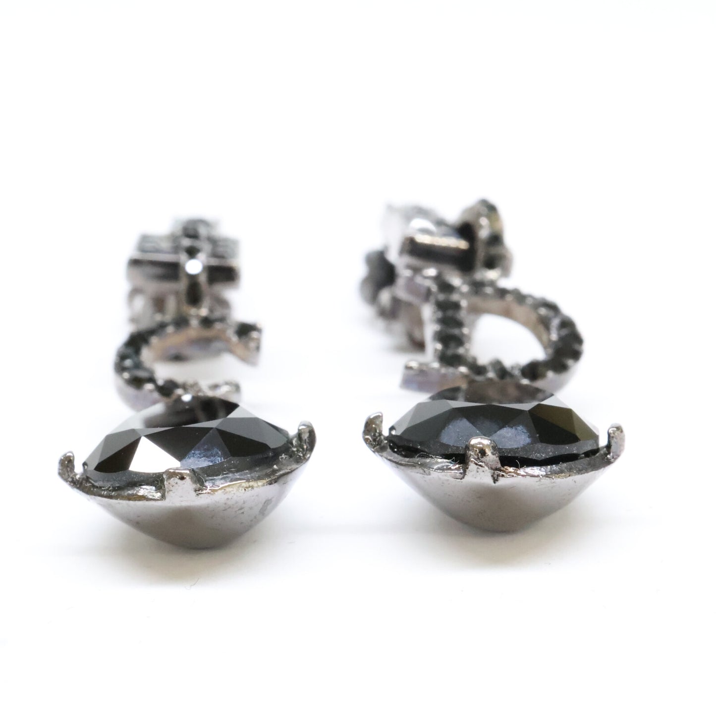 Christian Dior クリスチャンディオール ラインストーン CDモチーフ ティアドロップ イヤリング