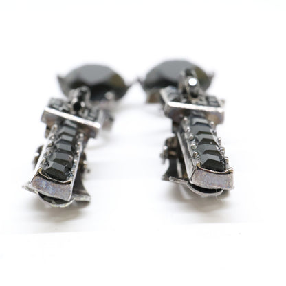 Christian Dior クリスチャンディオール ラインストーン CDモチーフ ティアドロップ イヤリング