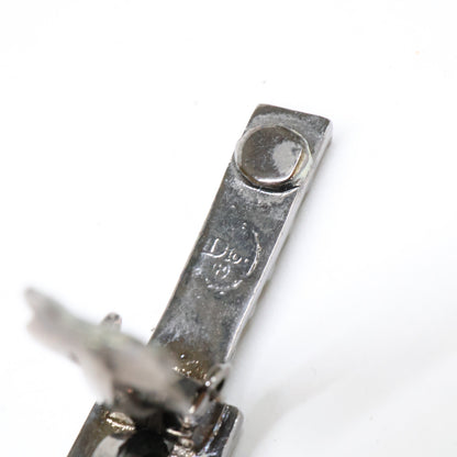 Christian Dior クリスチャンディオール ラインストーン CDモチーフ ティアドロップ イヤリング