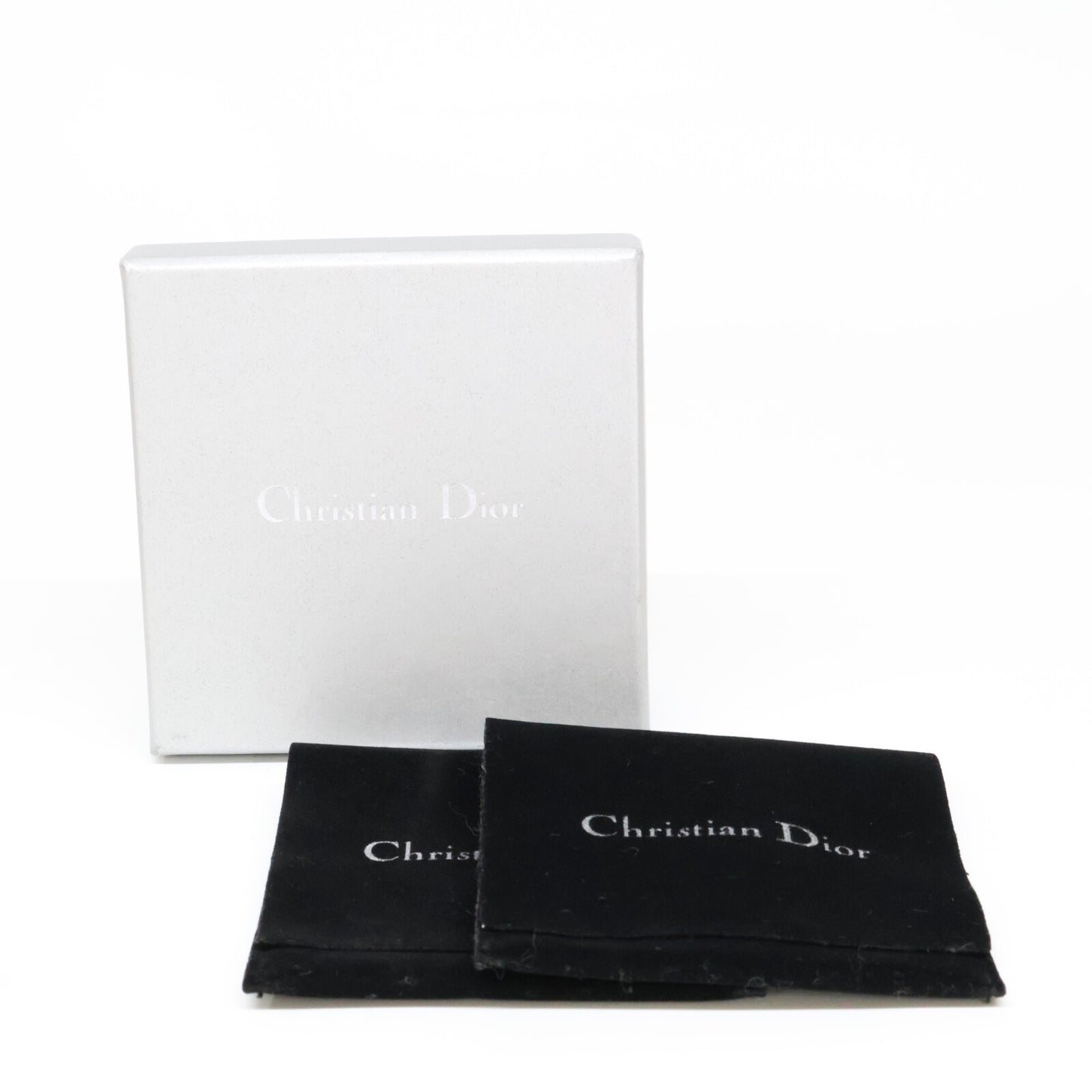 Christian Dior クリスチャンディオール ラインストーン CDモチーフ ティアドロップ イヤリング