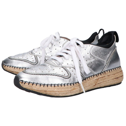 TOD'S トッズ 【新品同様】XXW29A0T690GLH1920 GOMMA RUN レザーｘラフィア エスパドリーユ ローカットスニーカー/ シューズ 37 1/2