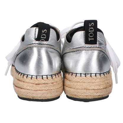 TOD'S トッズ 【新品同様】XXW29A0T690GLH1920 GOMMA RUN レザーｘラフィア エスパドリーユ ローカットスニーカー/ シューズ 37 1/2