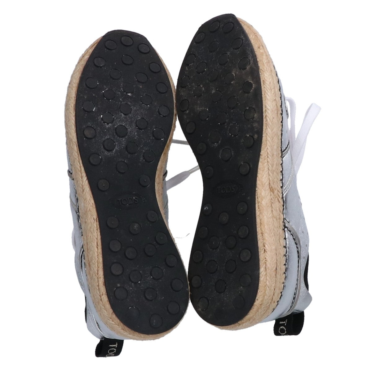 TOD'S トッズ 【新品同様】XXW29A0T690GLH1920 GOMMA RUN レザーｘラフィア エスパドリーユ ローカットスニーカー/ シューズ 37 1/2