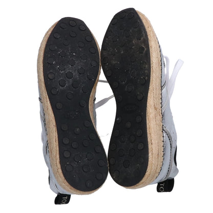 TOD'S トッズ 【新品同様】XXW29A0T690GLH1920 GOMMA RUN レザーｘラフィア エスパドリーユ ローカットスニーカー/ シューズ 37 1/2