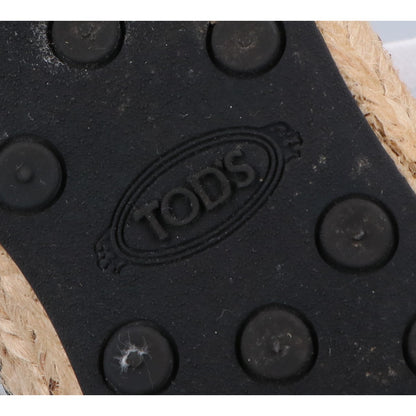 TOD'S トッズ 【新品同様】XXW29A0T690GLH1920 GOMMA RUN レザーｘラフィア エスパドリーユ ローカットスニーカー/ シューズ 37 1/2