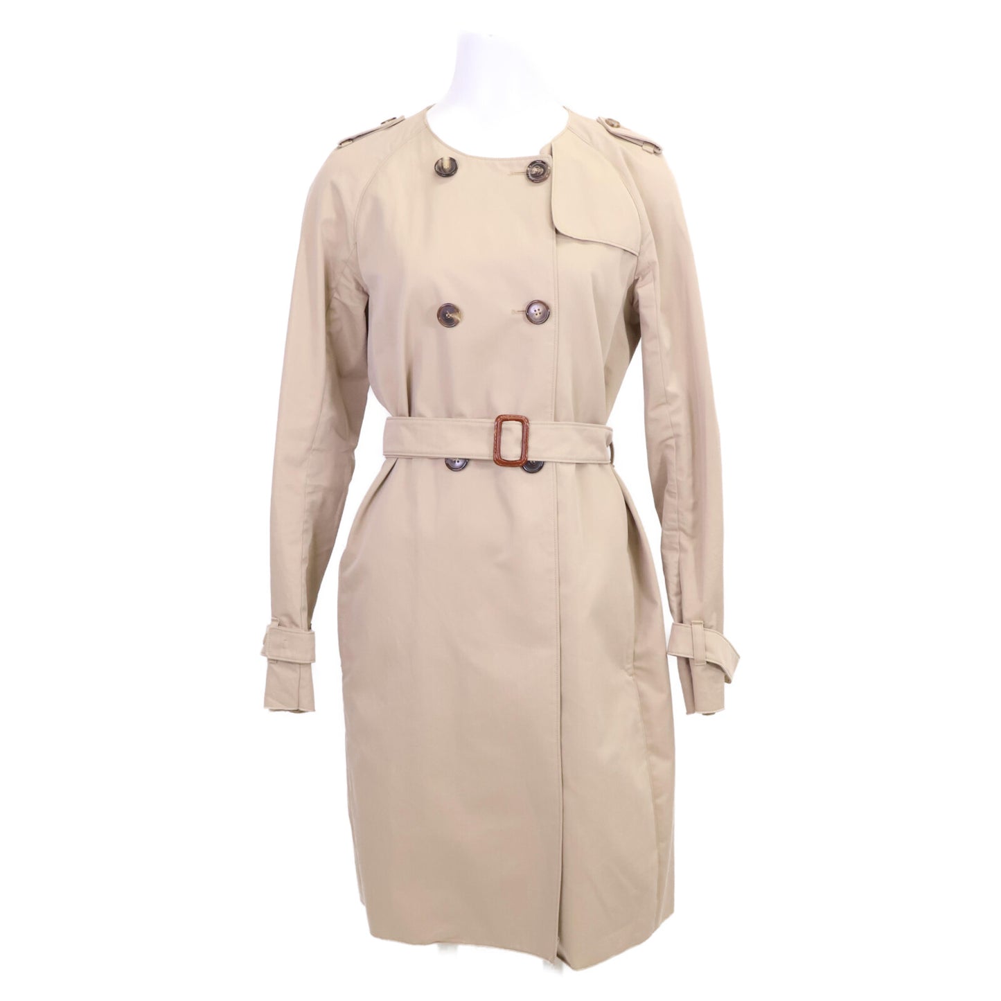 S MaxMara エスマックスマーラ 90210241050 ﾍﾞｰｼﾞｭ ﾉｰｶﾗｰｾﾐﾀﾞﾌﾞﾙﾍﾞﾙﾃｯﾄﾞｺｰﾄ コート 42