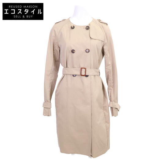 S MaxMara エスマックスマーラ 90210241050 ﾍﾞｰｼﾞｭ ﾉｰｶﾗｰｾﾐﾀﾞﾌﾞﾙﾍﾞﾙﾃｯﾄﾞｺｰﾄ コート 42