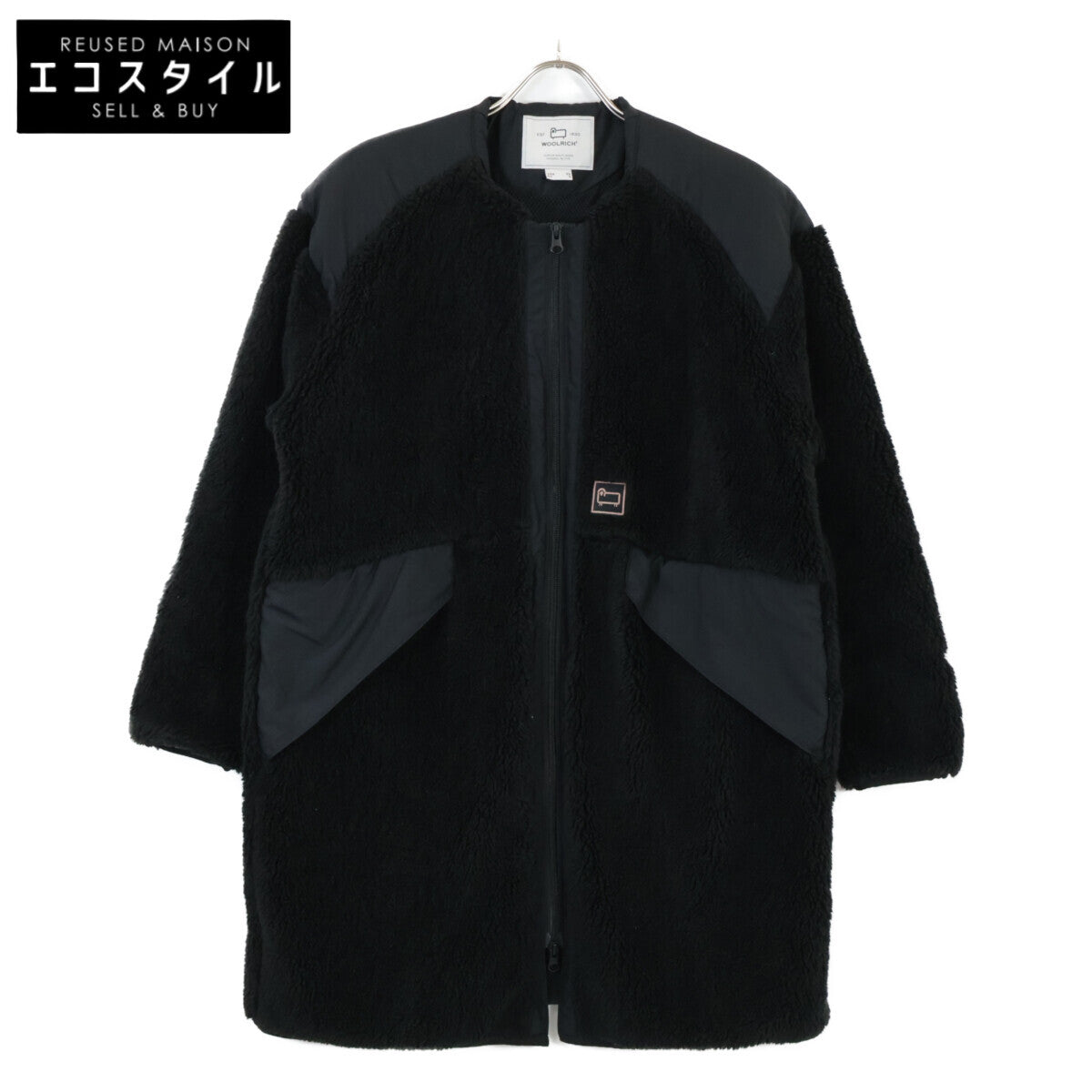 WOOLRICH ウールリッチ WJOU0077BE ﾌﾞﾗｯｸ TERRA PILE FLEECE LONG JACKE ﾃﾗﾊﾟｲﾙﾌﾘｰｽﾛﾝｸﾞｼﾞｬｹｯﾄ コート S