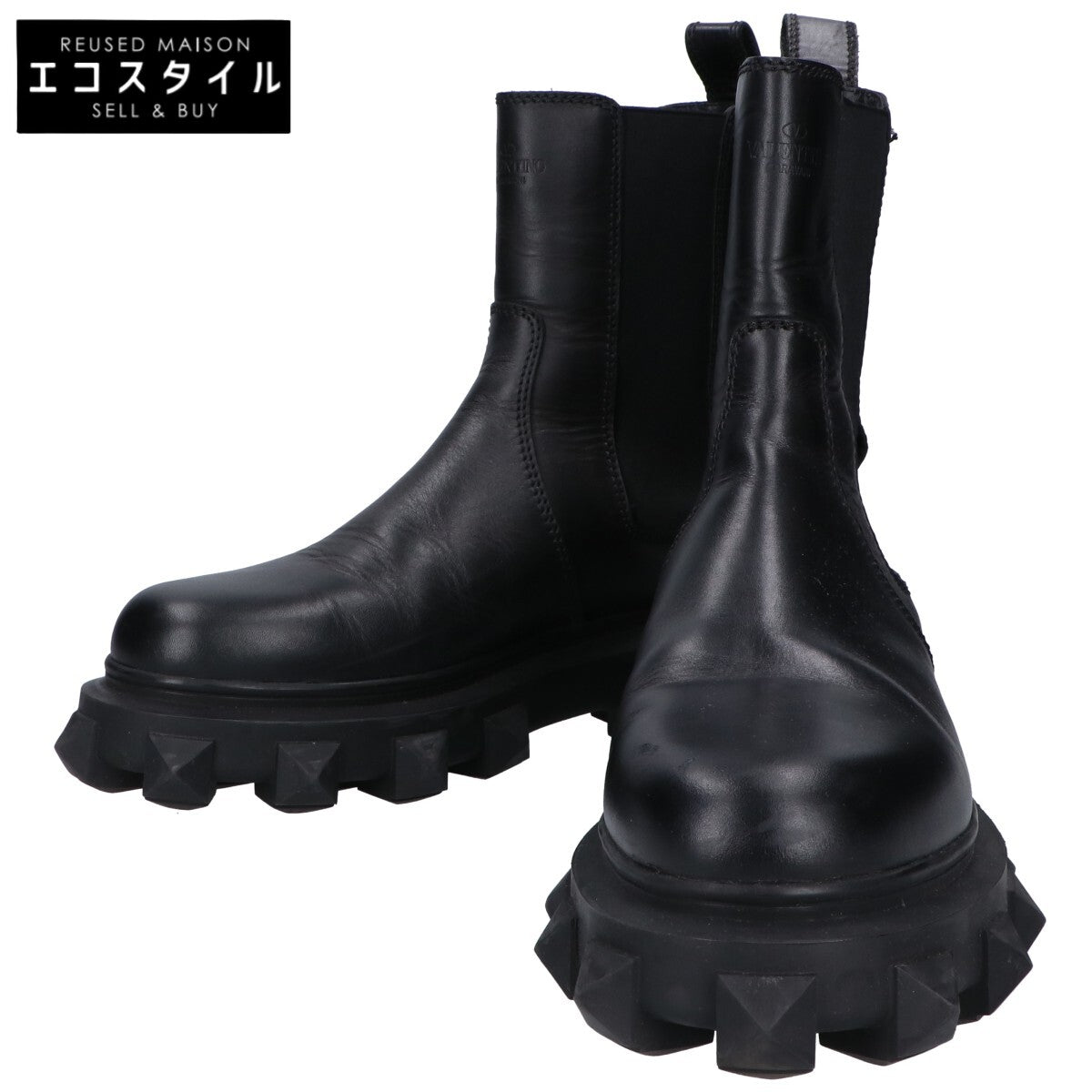 VALENTINO ヴァレンティノ B2F25XY ロックスタッズソール サイドゴアブーツ シューズ 44