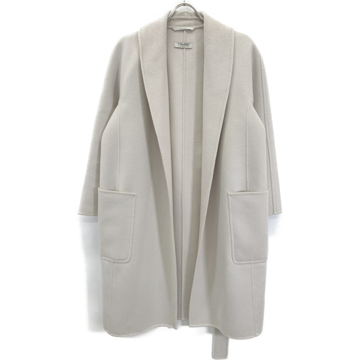 S MaxMara エスマックスマーラ 190160703 ﾗｲﾄﾍﾞｰｼﾞｭ ｳｰﾙｶｼﾐﾔ CUCITO AMANO/ｸﾁｰﾄｱﾏｰﾉ ﾀﾞﾌﾞﾙﾌｪｲｽｺｰﾄ コート 38