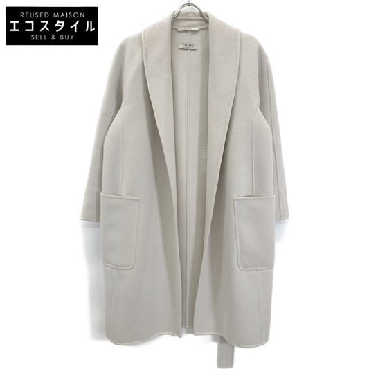 S MaxMara エスマックスマーラ 190160703 ﾗｲﾄﾍﾞｰｼﾞｭ ｳｰﾙｶｼﾐﾔ CUCITO AMANO/ｸﾁｰﾄｱﾏｰﾉ ﾀﾞﾌﾞﾙﾌｪｲｽｺｰﾄ コート 38