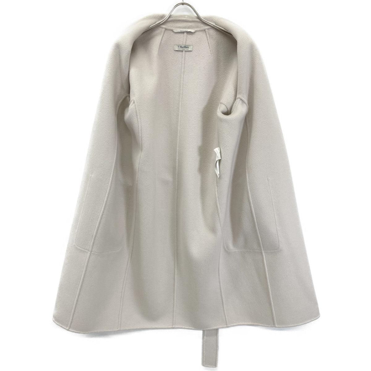 S MaxMara エスマックスマーラ 190160703 ﾗｲﾄﾍﾞｰｼﾞｭ ｳｰﾙｶｼﾐﾔ CUCITO AMANO/ｸﾁｰﾄｱﾏｰﾉ ﾀﾞﾌﾞﾙﾌｪｲｽｺｰﾄ コート 38