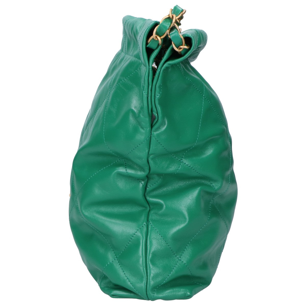 CHANEL シャネル 新品同様 AS3260 メタルプレート シャイニーカーフスキン ゴールド金具 シャネル22 スモール チェーン ショルダーバッグ