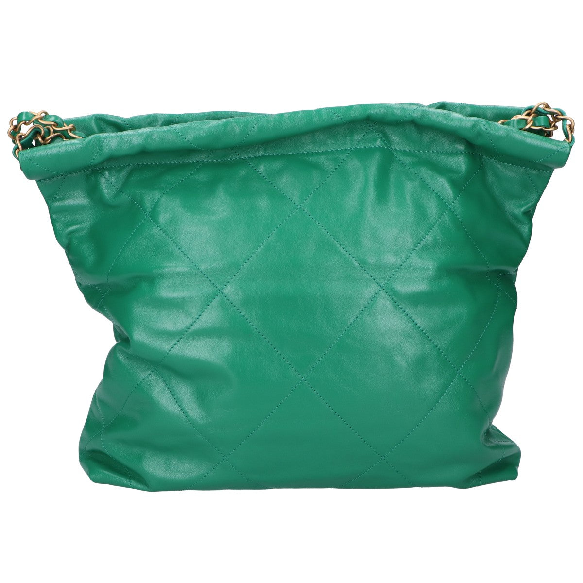 CHANEL シャネル 新品同様 AS3260 メタルプレート シャイニーカーフスキン ゴールド金具 シャネル22 スモール チェーン ショルダーバッグ