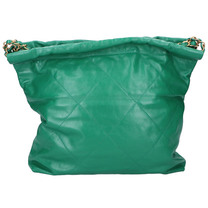 CHANEL シャネル 新品同様 AS3260 メタルプレート シャイニーカーフスキン ゴールド金具 シャネル22 スモール チェーン ショルダーバッグ