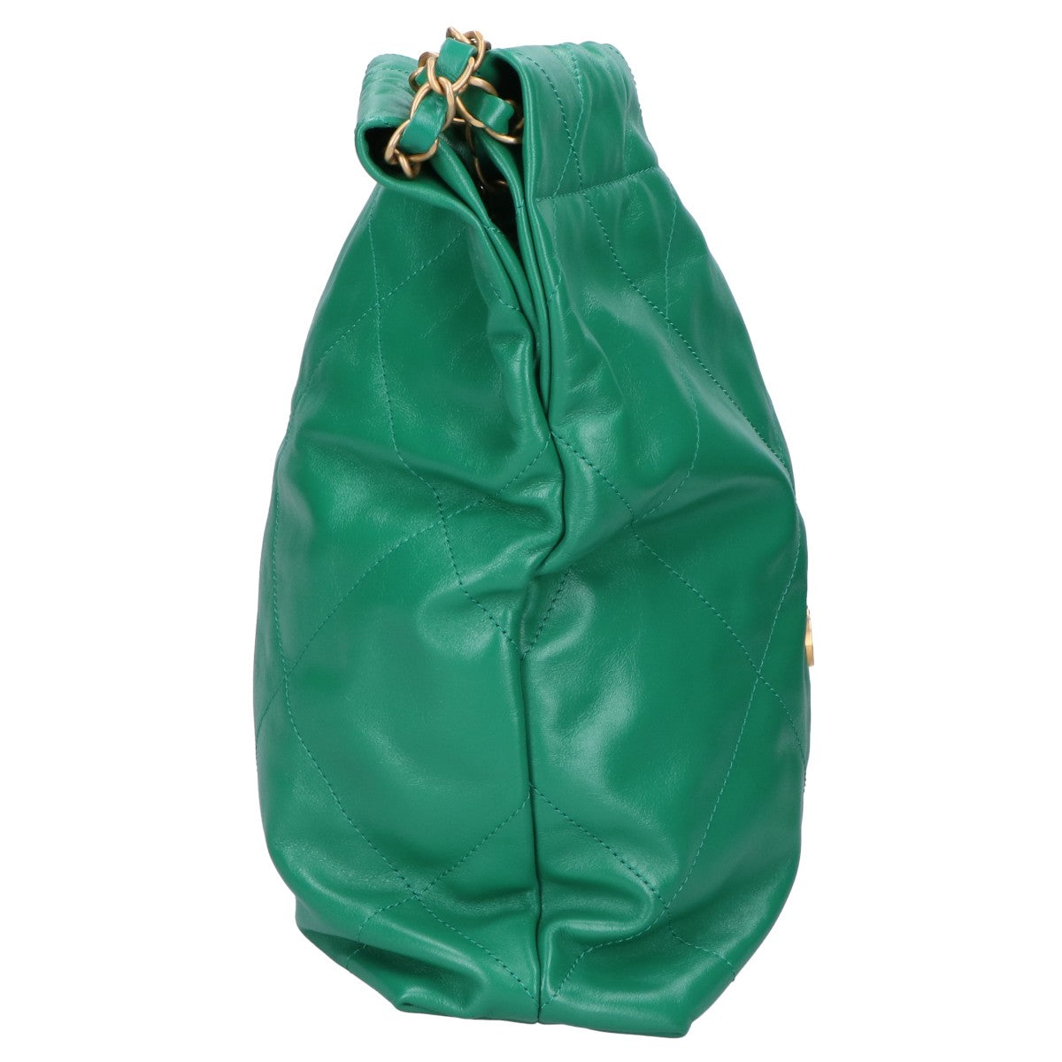 CHANEL シャネル 新品同様 AS3260 メタルプレート シャイニーカーフスキン ゴールド金具 シャネル22 スモール チェーン ショルダーバッグ