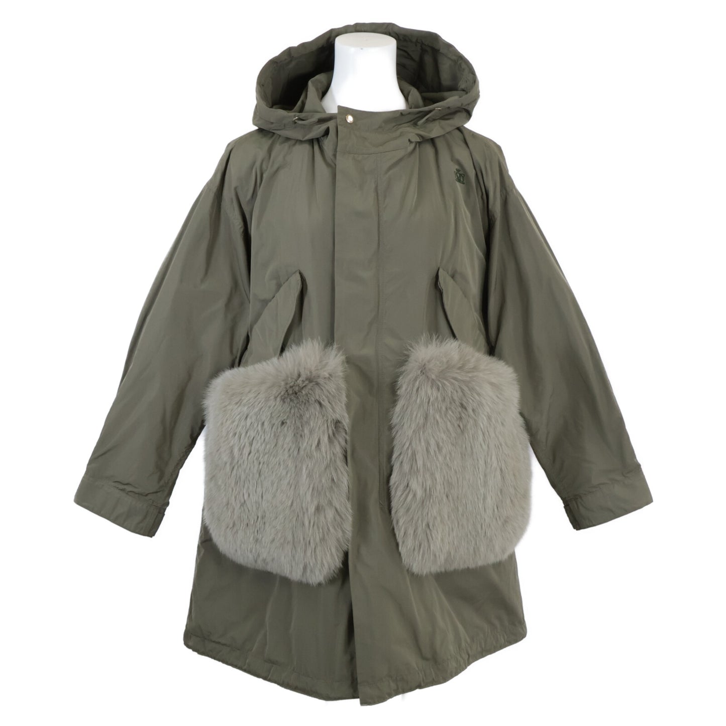 DRAWER ドゥロワー 【美品】6525-299-0784 キルティングライナー付 フォックスファーポケット モッズ コート 38