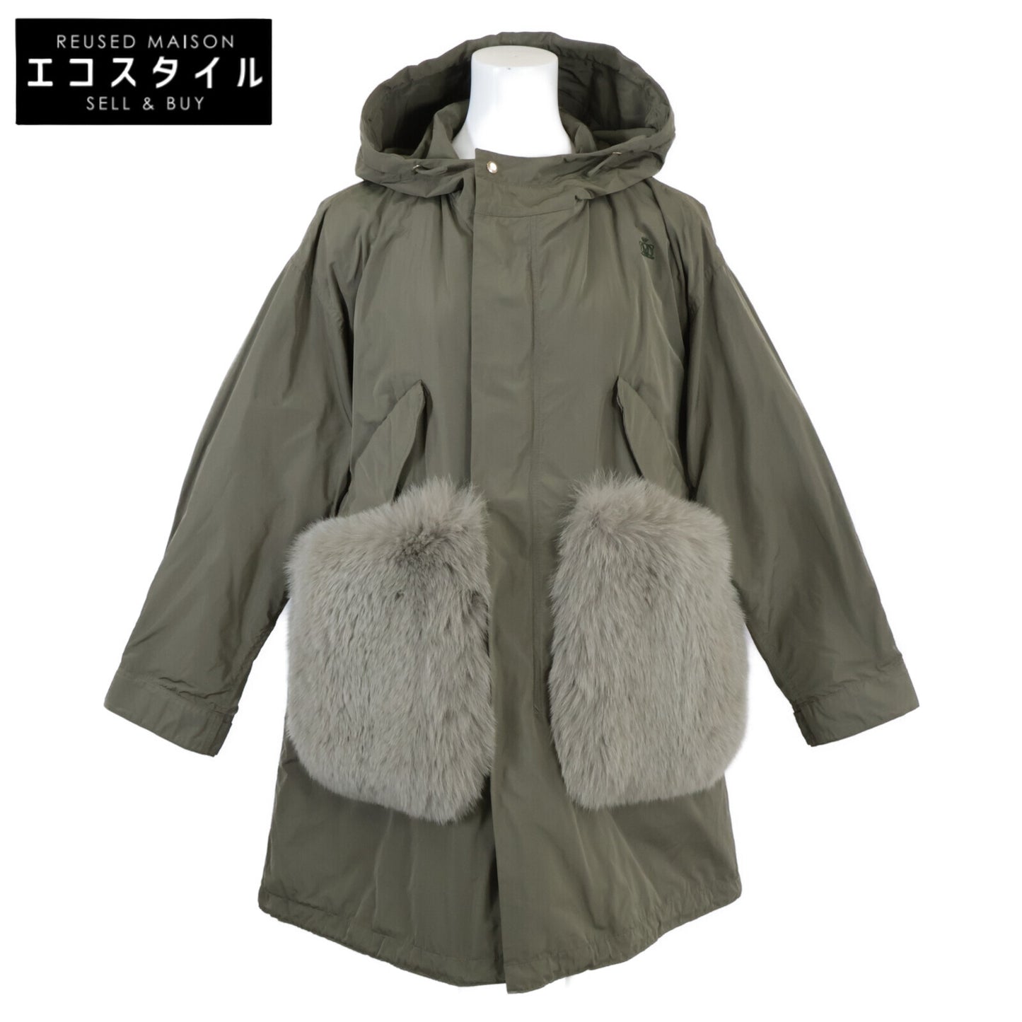 DRAWER ドゥロワー 【美品】6525-299-0784 キルティングライナー付 フォックスファーポケット モッズ コート 38